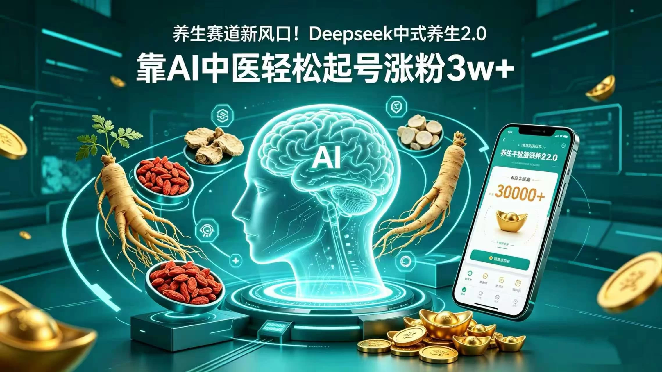 养生赛道新风口！Deepseek 中式养生 2.0，靠 AI 中医轻松起号涨粉 3w+