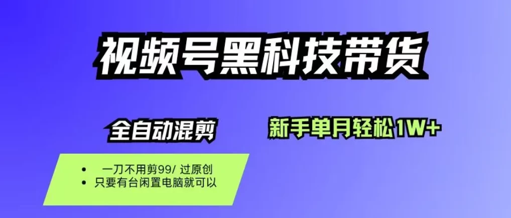 视频号黑科技短视频带货，新手也能单月到手1W+，一刀不用剪，零投资-颜夕资源网-第18张图片